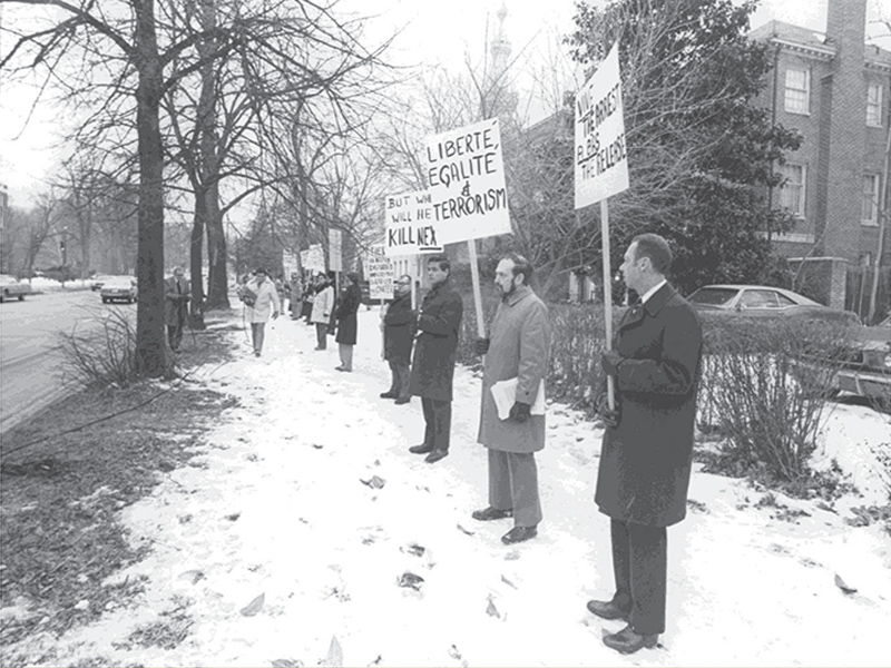 1977 protest in front of French embassy after release of terrorist