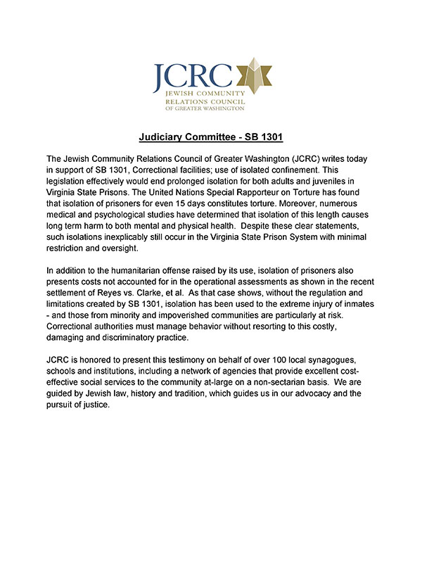 VA 2021 Judiciary Committee - SB 1301