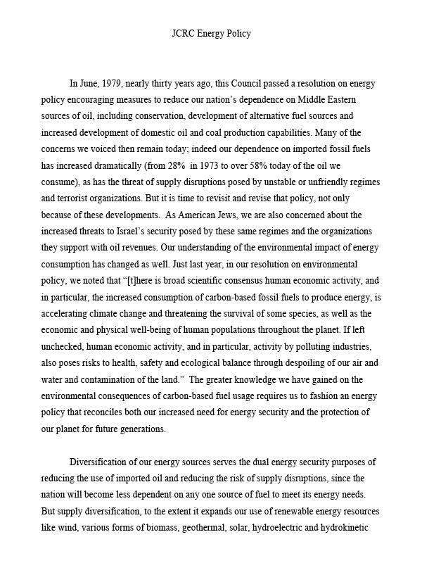 Energy Policy Resolution